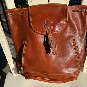 Brown Leather Backpack